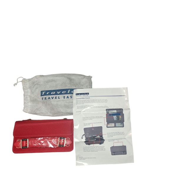 NWT- RED Travelon Anti-Theft Tailored Convertible Crossbody Clutch - Picture 2 of 6